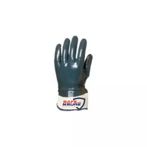 Safe N Sure Nitrile Coated Gloves 254 mm (10 inch) Nitrile On Jersey Lining Blue, SSNE590F (Pack of 10 Pair)