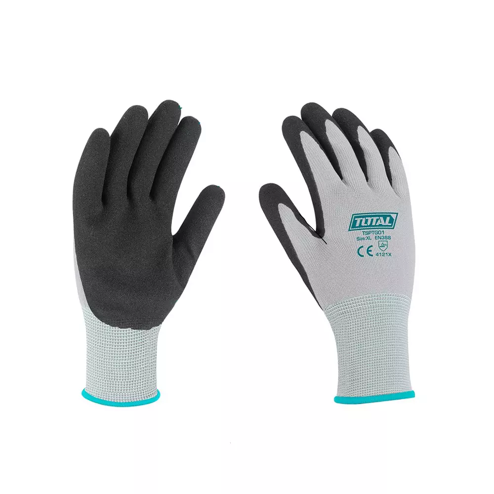 Total Nitrile Frosted Coated Gloves Touchscreen-Compatible Smooth & Rough Palm Size XL, TSPTG01