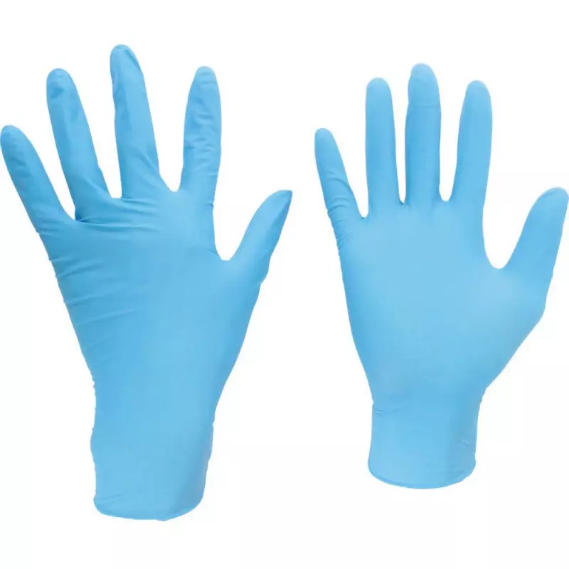 MIDORI Nitrile Disposable Gloves Blue SS Size 15.0 cm Palm Circumference, VERTE-752K-SS (Pack of 100 Pair)
