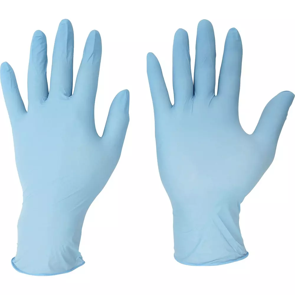 MIDORI Nitrile Disposable Gloves Blue LL Size 23.0 cm Palm Circumference, VERTE-722-LL (Pack of 100 Pair)