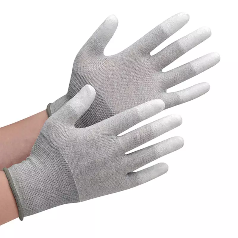 MIDORI Work Gloves Fingertip Coating, SPU-131CN-L (Pack of 10 Pair)