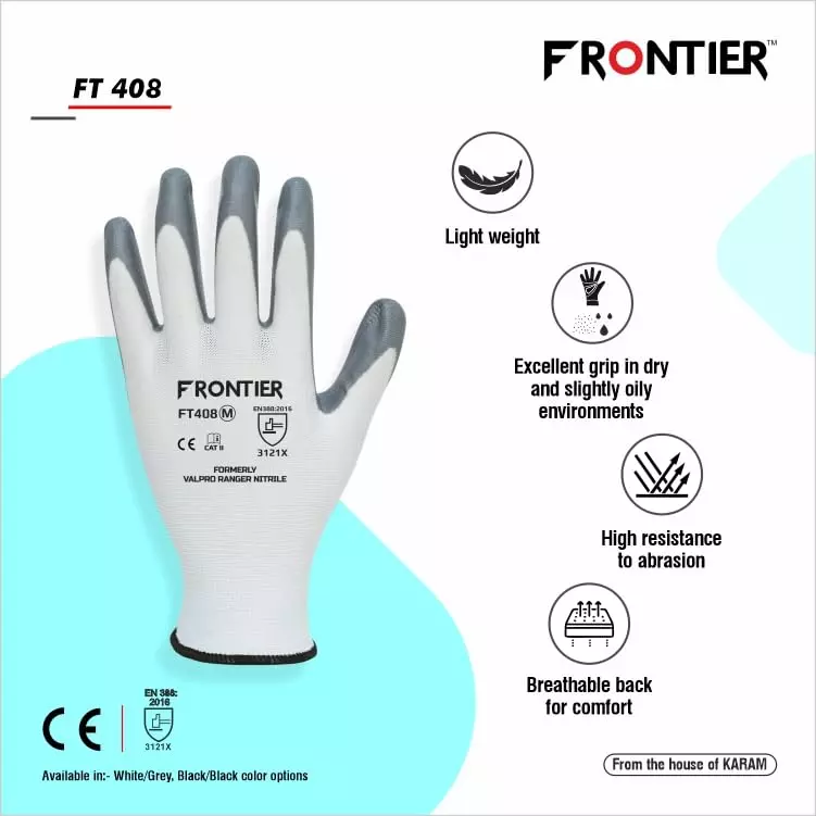 frontier-safety-hand-gloves-with-elasticated-wrist-nitrile-m-size-white-grey-excellent-grip-pack-of-60-pair-ft408