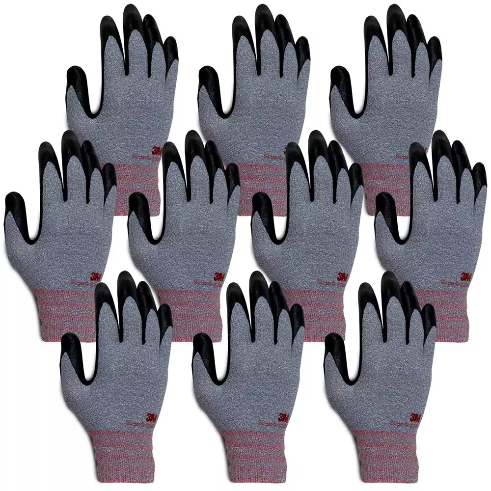 3m-nitrile-foam-coated-work-gloves-grey-color-medium-size-super-grip-200-pack-of-10-pair
