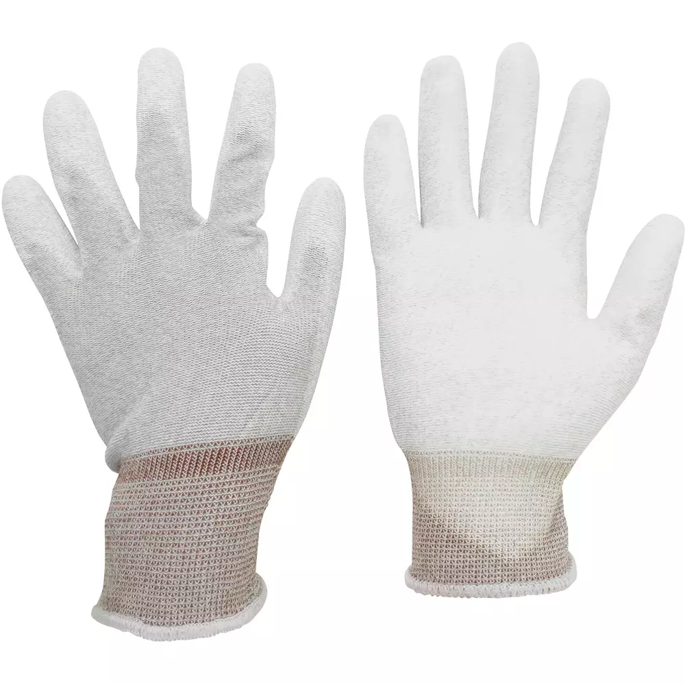 MIDORI Static Dissipative Gloves Gray SS Size 15 Gauge Cotton, MCG800N-SS (Pack of 10 Pair)