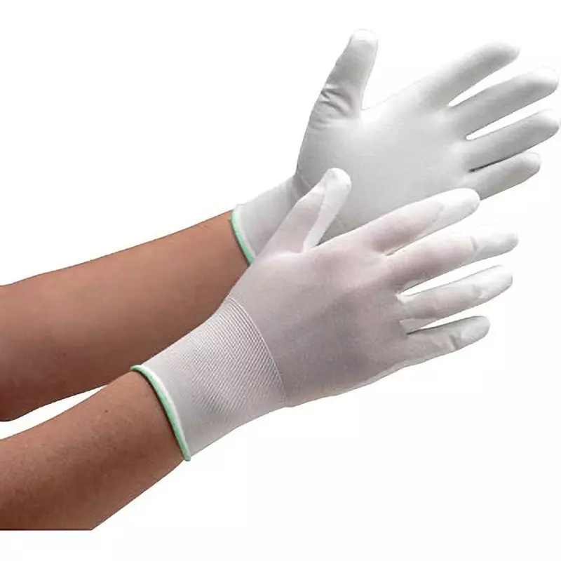 MIDORI Thin Quality Control Gloves White SS Size 15.6 cm Palm Circumference, NPU-150-SS (Pack of 10 Pair)