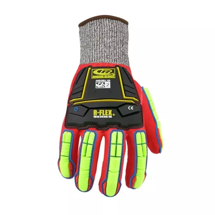 Ansell Ringers R-068 Red HPPE Abrasion & Cut Resistant Gloves Size 7 Nitrile Coating, 068-07