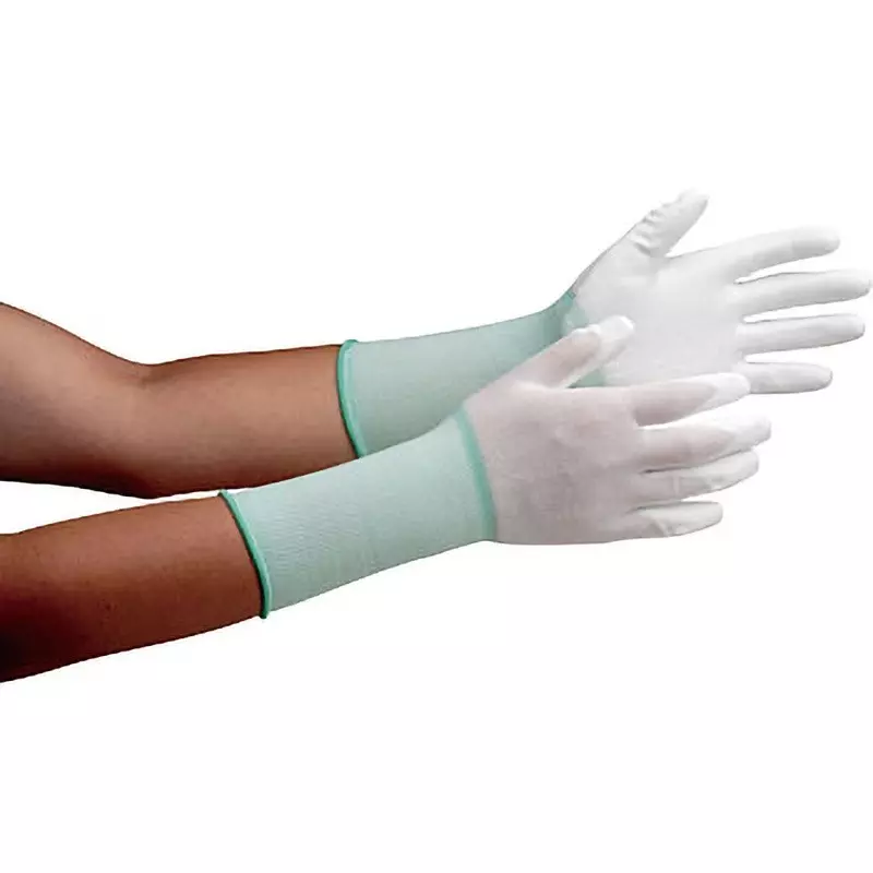 MIDORI Low Dust Generation Gloves White LL Size 19.4 cm Palm Circumference, MCG-500N-LONG-LL (Pack of 10 Pair)