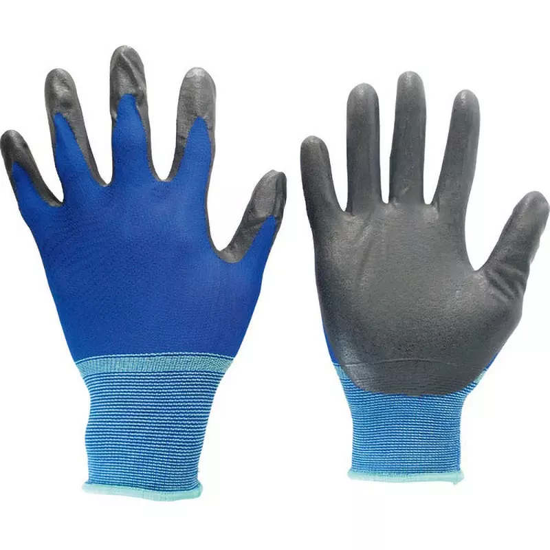 MIDORI Nitrile Disposable Gloves Blue L Size 32 g 18.2 cm Palm Circumference, rubber, polyester, MHG-150N-L