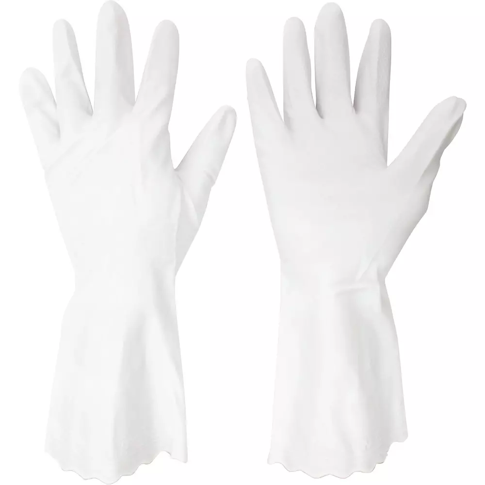 MIDORI PVC Gloves White S Size 19.0 cm Palm Circumference, VERTE-114W-S (Pack of 10 Pair)