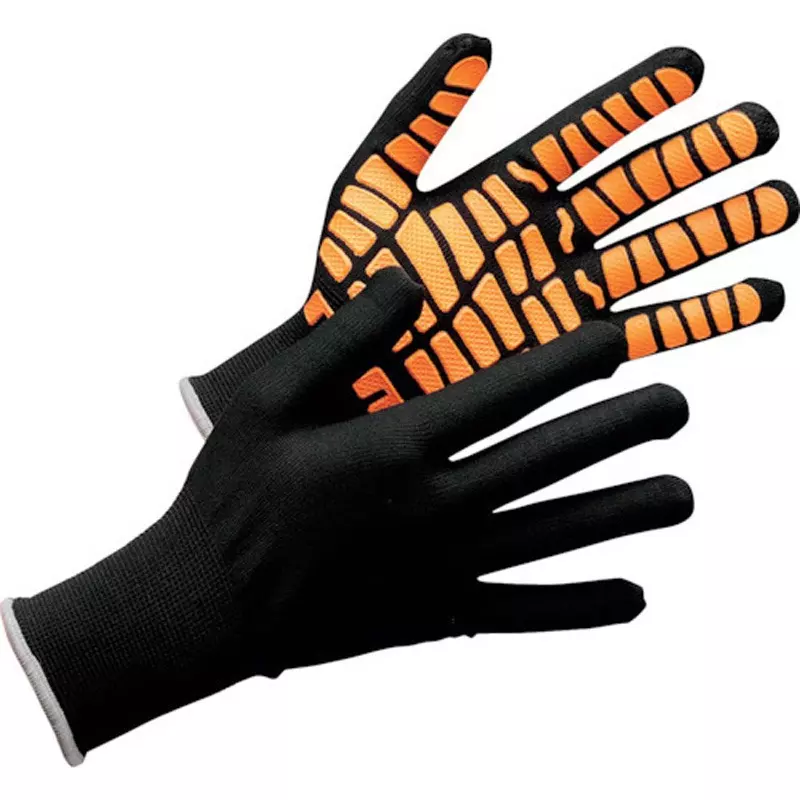 MIDORI Natural Rubber Gloves List: Gray, Black & Orange, MHG-134-BK/OR-L