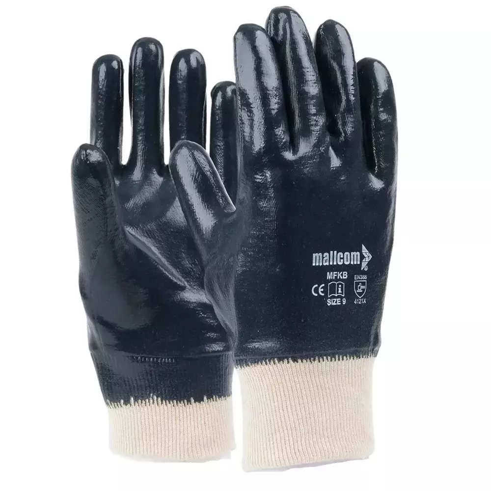 Mallcom MFKB Cut & Sewn Nitrile Gloves, Size 9 (Pack of 3 Pairs)