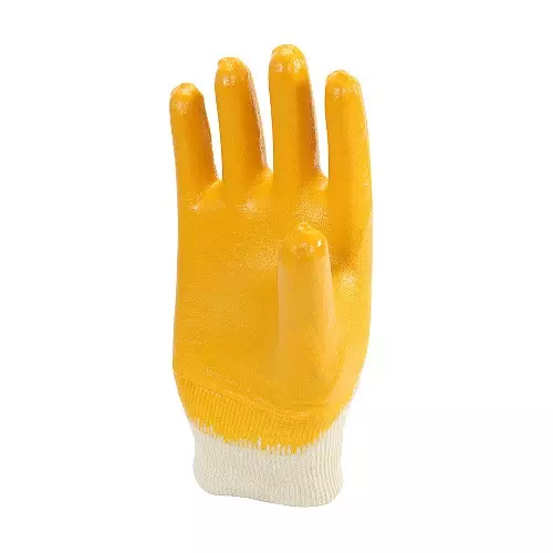 Mallcom Nitrile Dipped Gloves Yellow 203.2 mm (8 Inch), LPKY (Pack of 3 Pair)