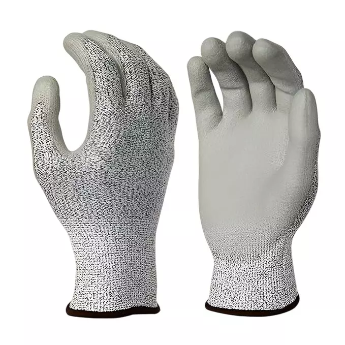 Swavind Safety Hand Gloves Synthetic with PU Coating High-Quality PU Coating with Abrasion Resistance Silver & Grey Free Size (Pack of 600 Pair)