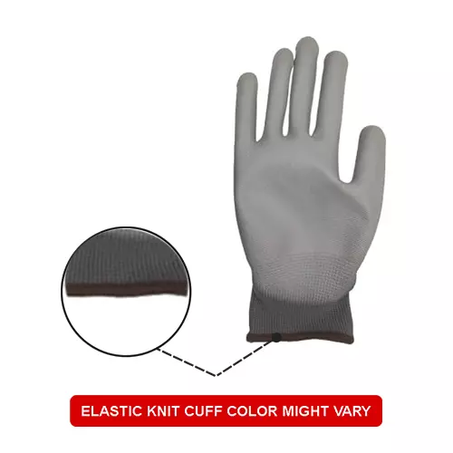 ROCKSAFE Safety Hand Gloves 13 Gauge Polyester Level 1 PU Coated HPPE Liner Grey Free Size (Pack of 84 Pairs)