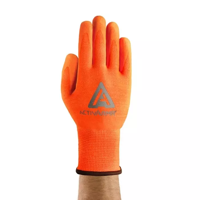 Ansell ActivArmr 97-013 Orange Cut Resistant Work Gloves Size 9 Waterbased PU Coating, 97013090