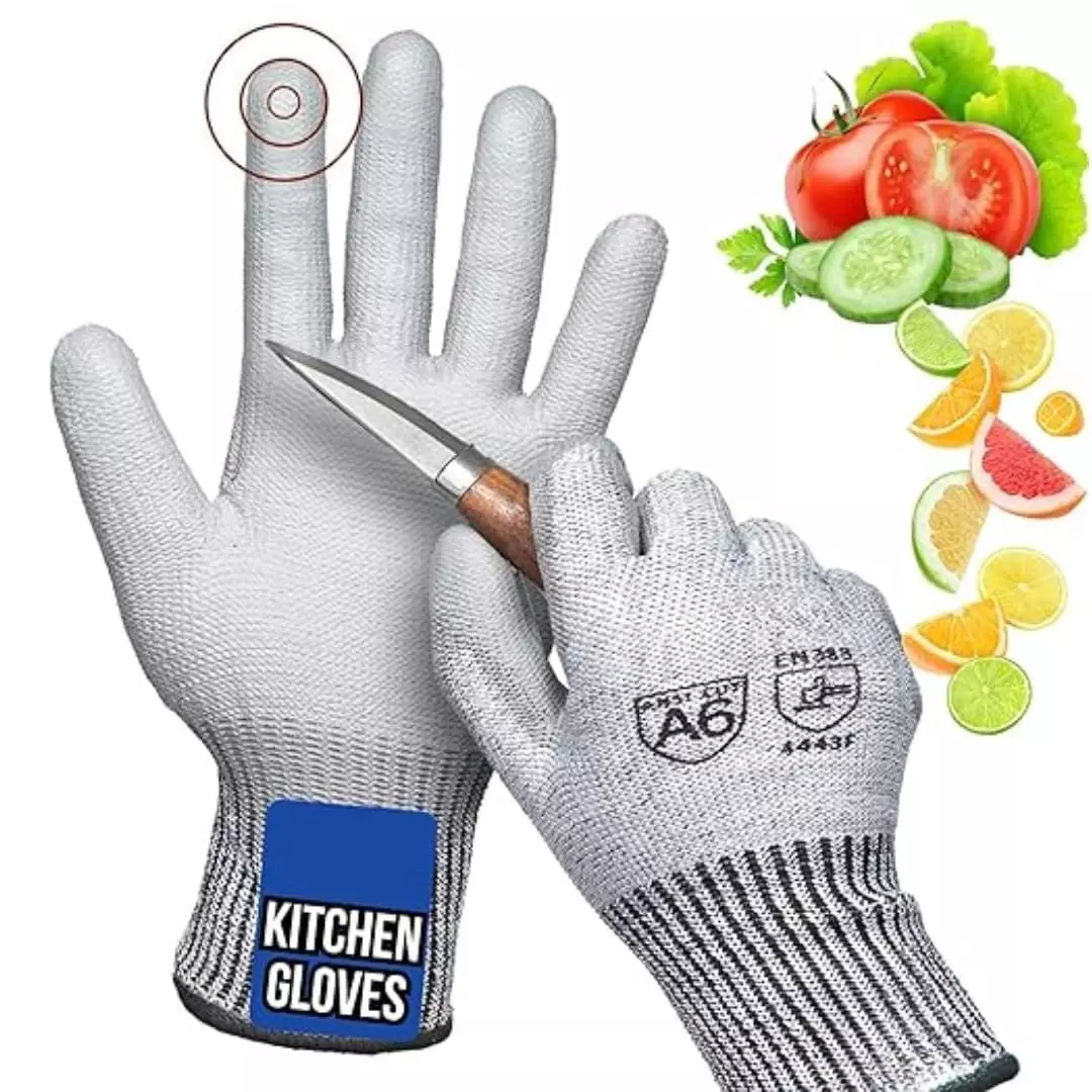 Swavind Safety Hand Gloves Fabric with PU Coated PU Coating with Abrasion Resistance Grey Free Size (Pack of 12 Pair)