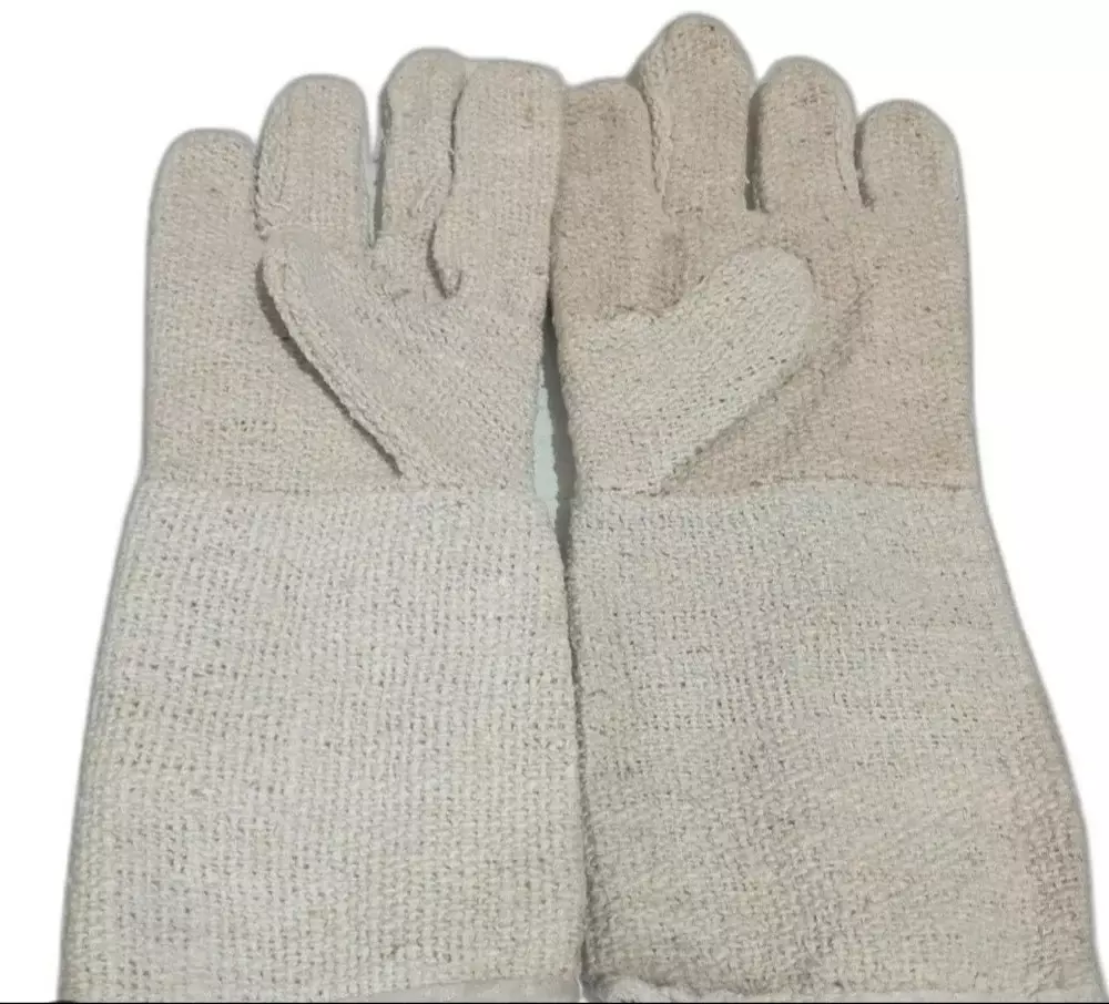 Swavind Safety Hand Gloves Asbestos Fiber Flame-Resistant 25 cm (10 inch) Length Free Size (Pack of 120 Pair)