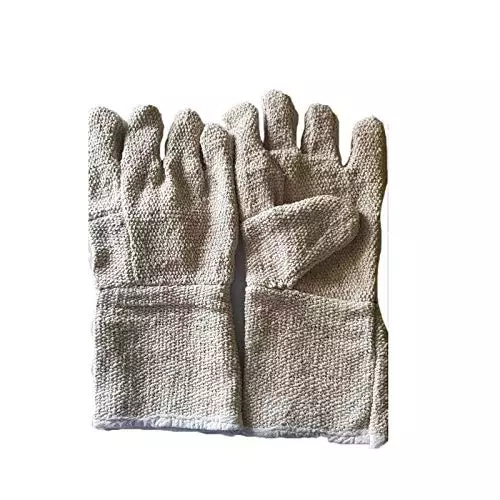 Swavind Safety Hand Gloves Asbestos Fiber Flame-Resistant 36 cm (14 inch) Length Free Size (Pack of 12 Pair)