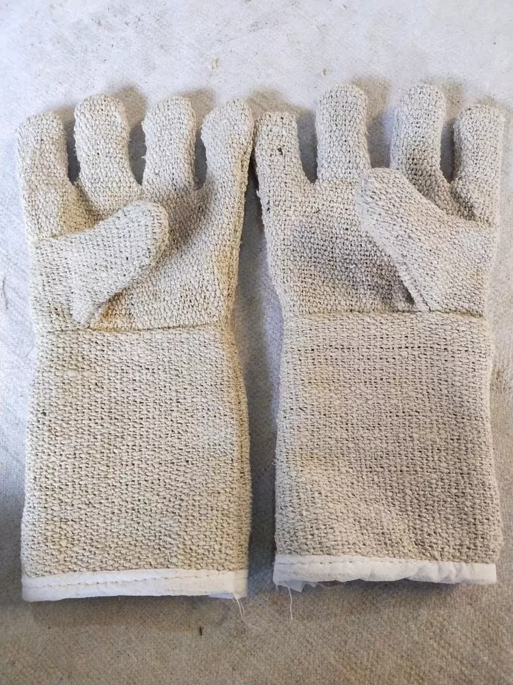 Swavind Safety Hand Gloves Asbestos Fiber Flame-Resistant 36 cm (14 inch) Length Free Size (Pack of 12 Pair)