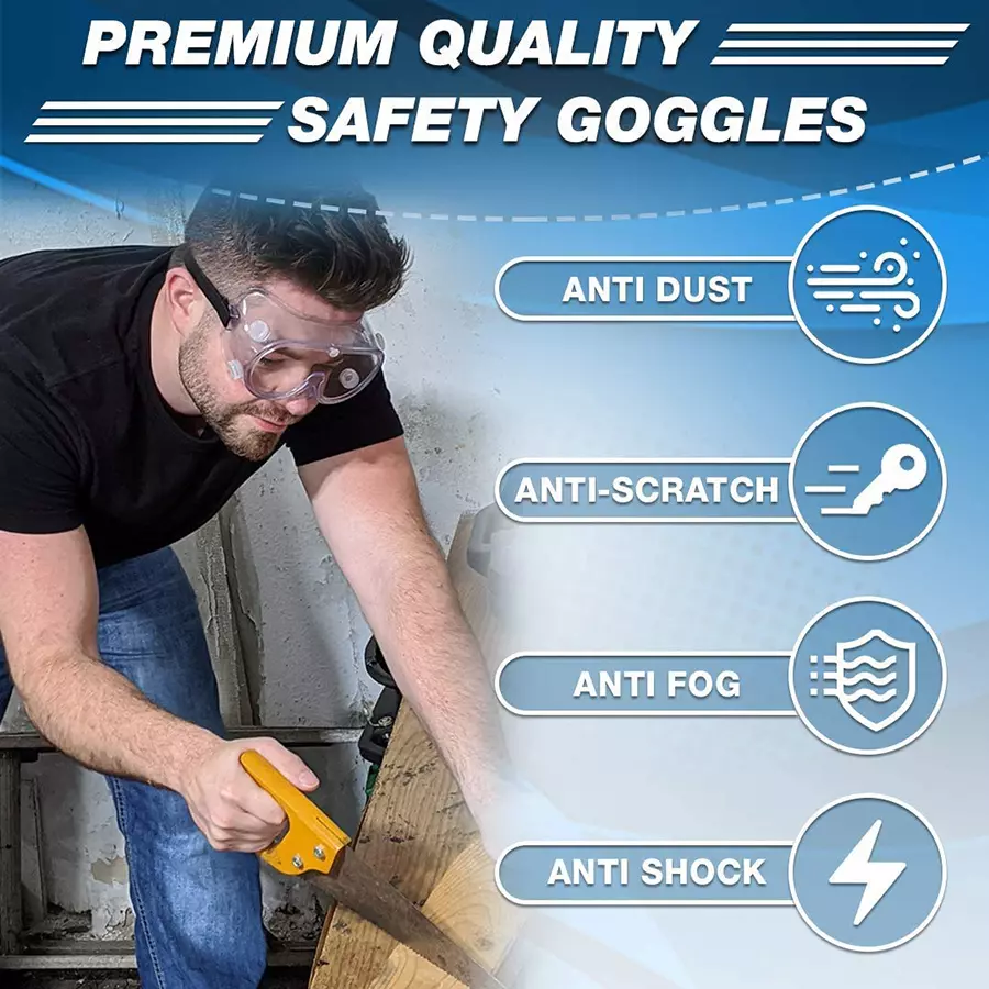 Motopack Universal Eye Protection Safety Goggles MTSGR02 (Pack of 2 Pcs)