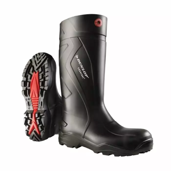 Dunlop Purofort Black, Green Steel Toe Capped Unisex Safety Boots, EU 42, C762041