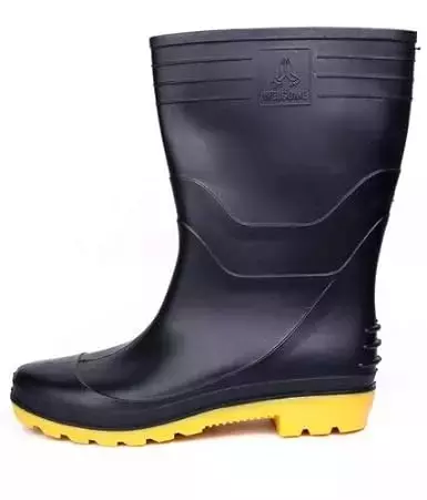 Hillson Welcome Black & Yellow Rainwear Gumboots Height 12 Inch, Size 7