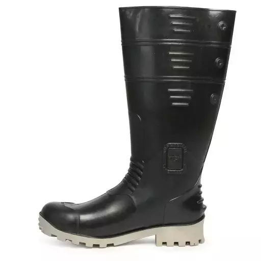 Hillson Steel Toe Safety Gumboot Black & Grey Size 9, Torpedo 212