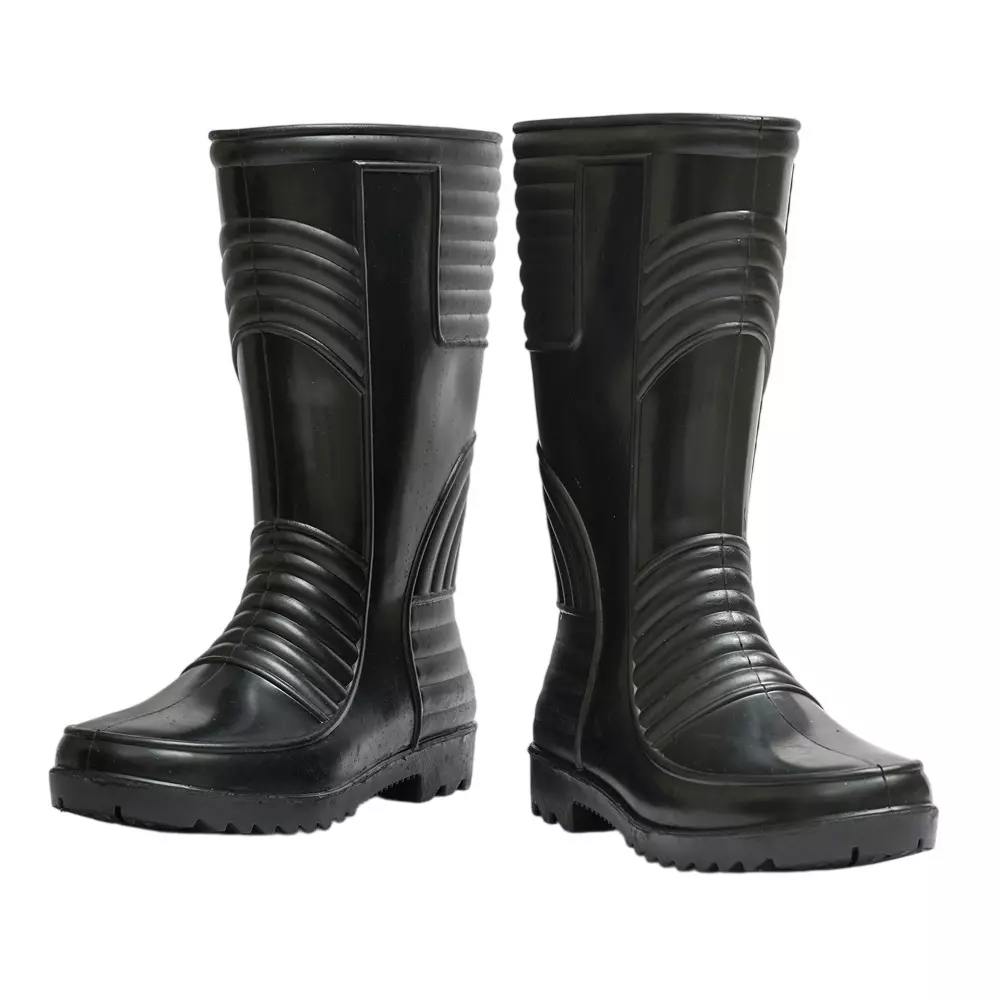 Hillson 12.5  Inch Low Abrasion PVC Gumboot Black Size UK 8, Welsafe Black