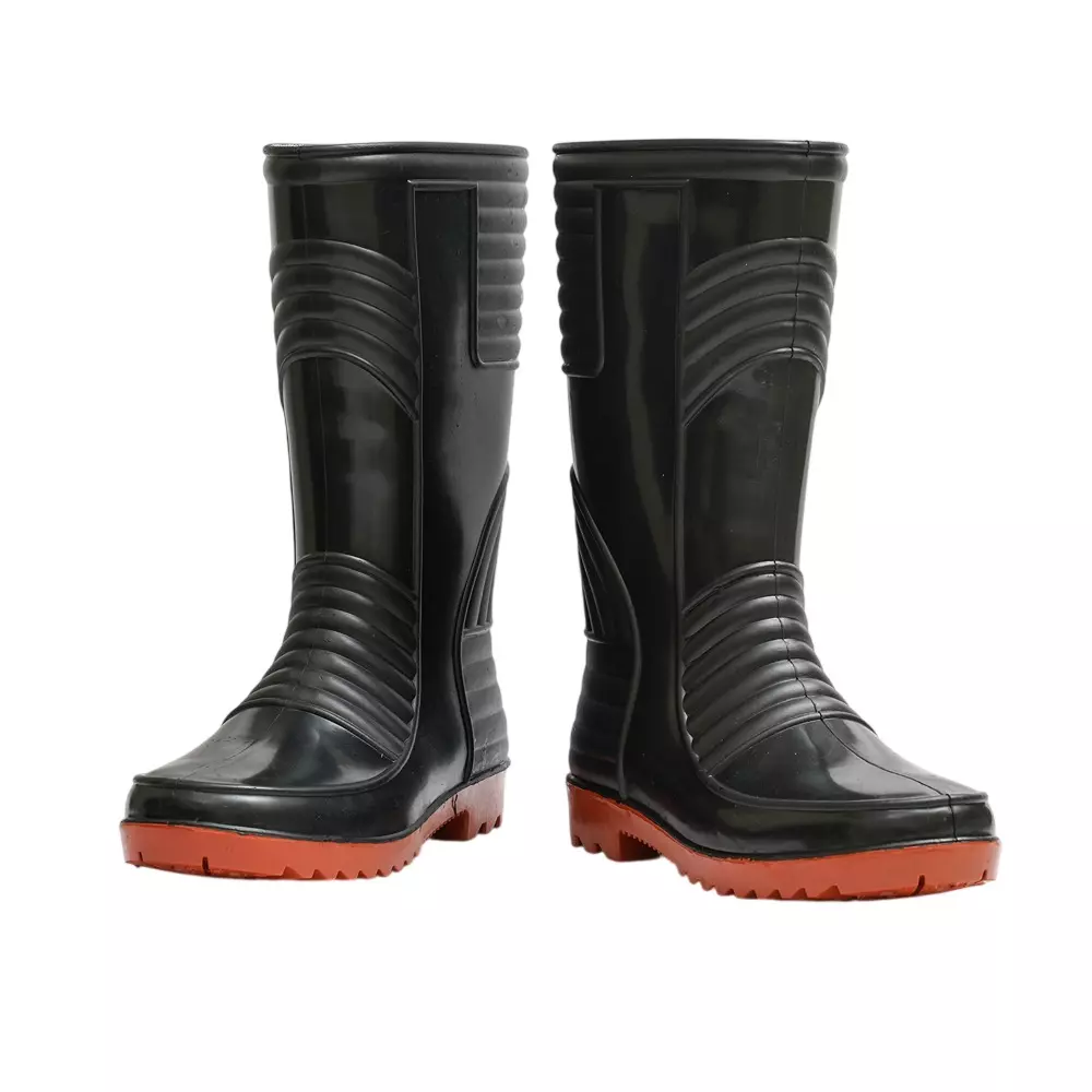 Hillson 12.5  Inch Low Abrasion PVC Gumboot Black and Red Size UK 10, Welsafe Red