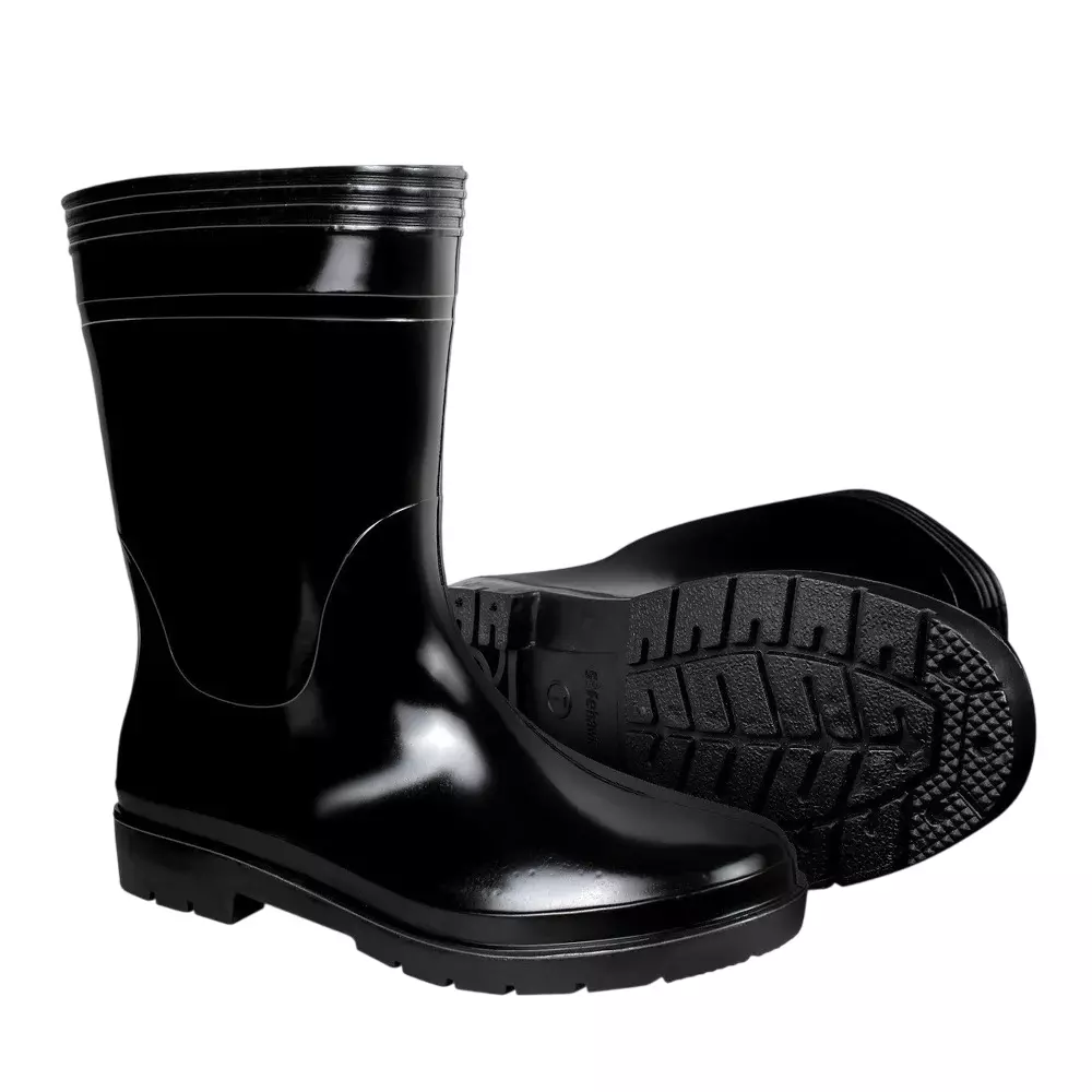 Safe Dot Safety Gumboot Rubber Sole PVC Material Black 30.48 cm Height for Industrial Use UK6 , GB-02 (Pack of 20 Pair)