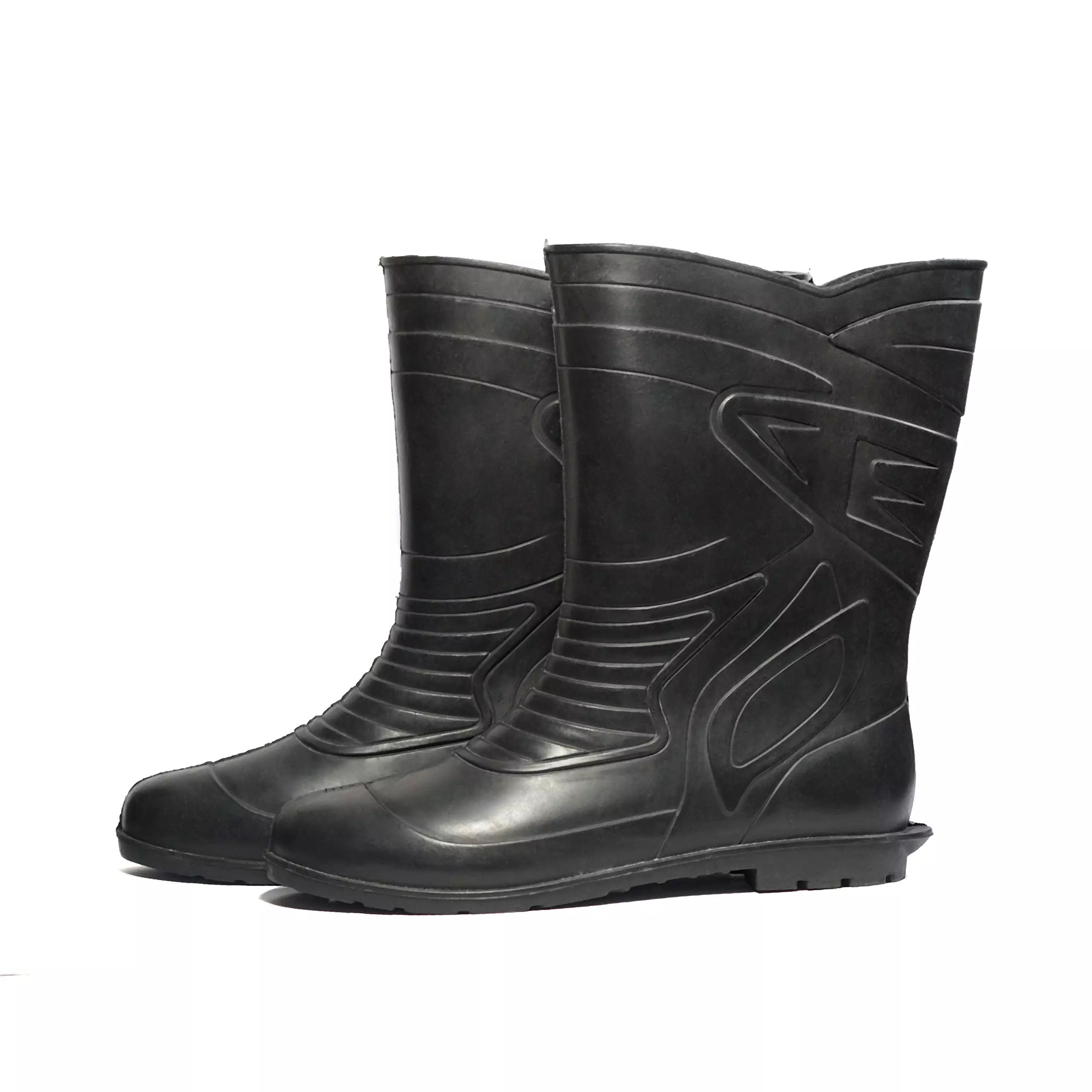 iMTSP PVC Safety Gumboot Without Toe Full Black 30.48 cm (12 inch) Height Size UK8, A12