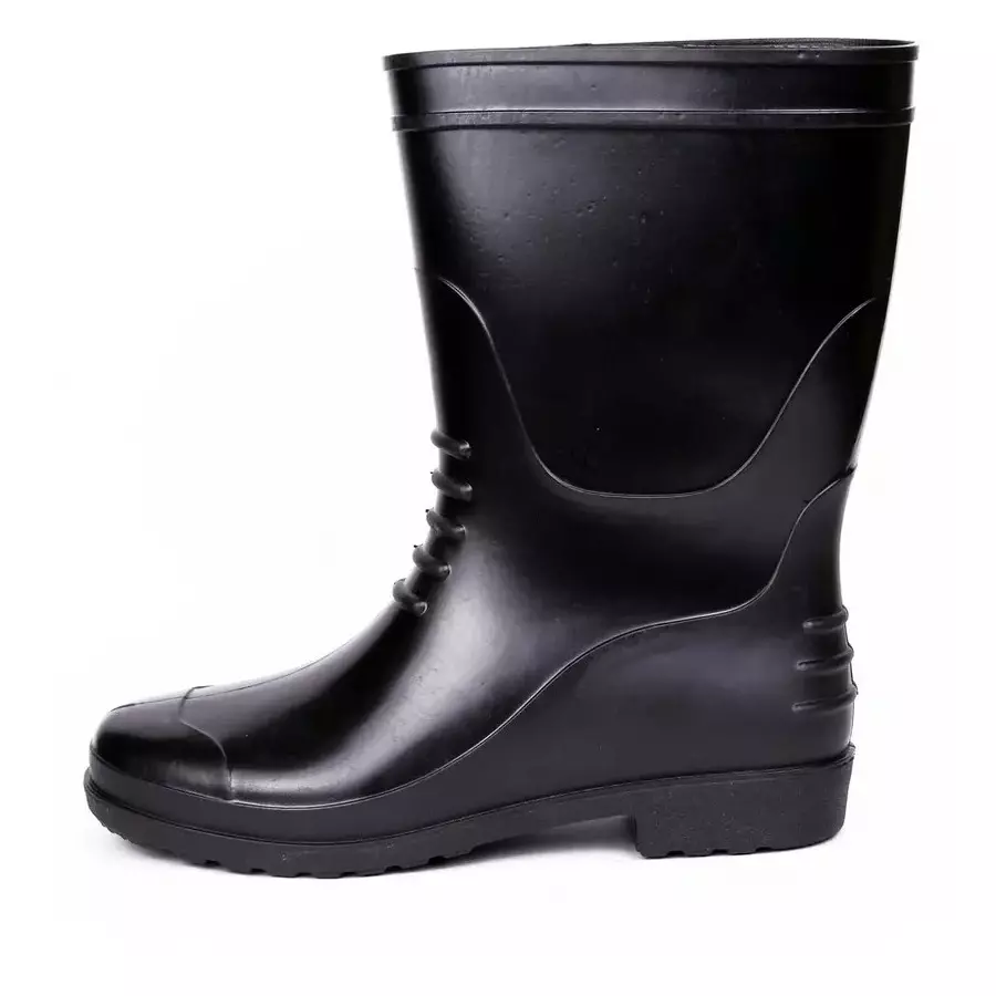 Safe Dot Safety Gumboot Rubber Sole PVC Material Black 30.48 cm Height for Industrial Use UK8, GB-02 (Pack of 1 Pair)