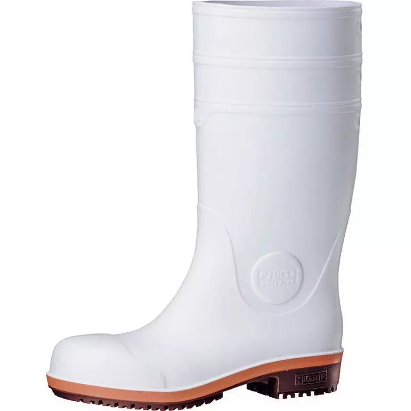 MIDORI Safety Boots PVC UK 4.5 Size White, PHG1000SP-W-23.5