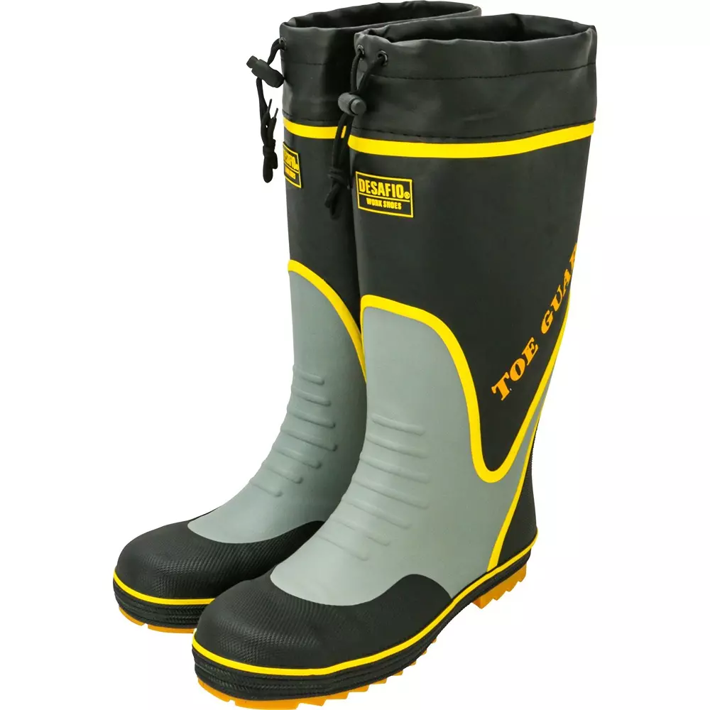 MIDORI Safety Boots Black Grey UK 8-8.5 Size Synthetic Rubber EEE, MPB7700-LL