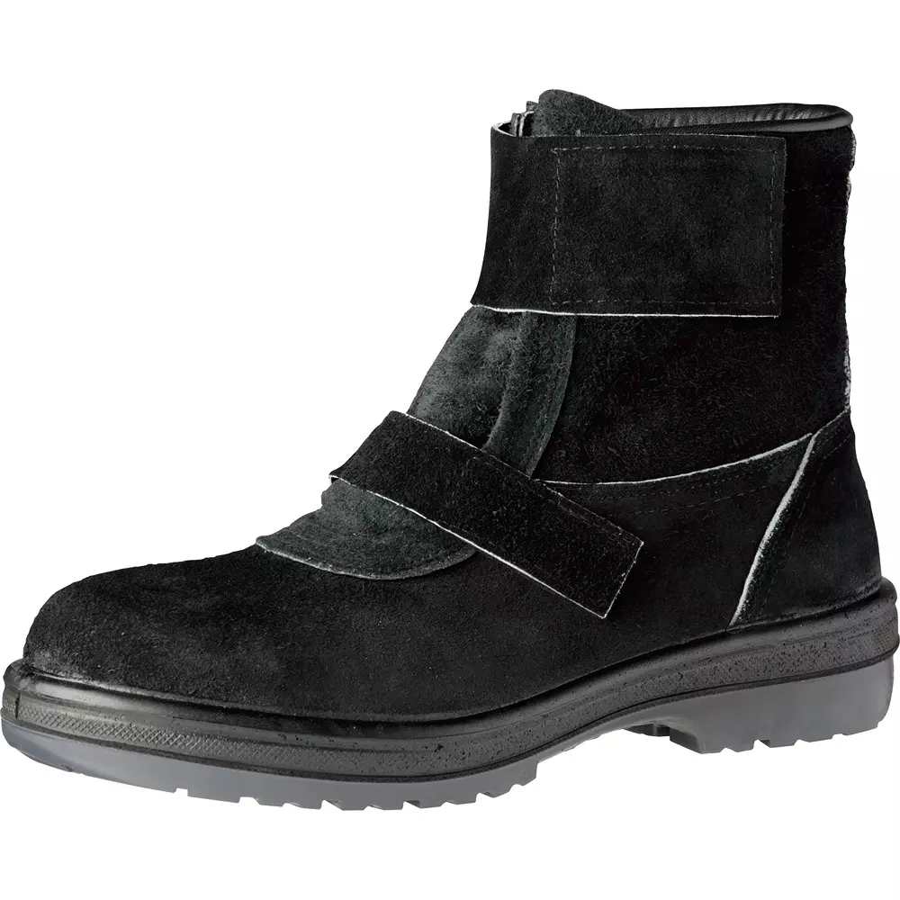 MIDORI Safety Boots Black UK 7 Size Cow Chrome Leather (Lined) Middle Cut, RT4009N-26.0