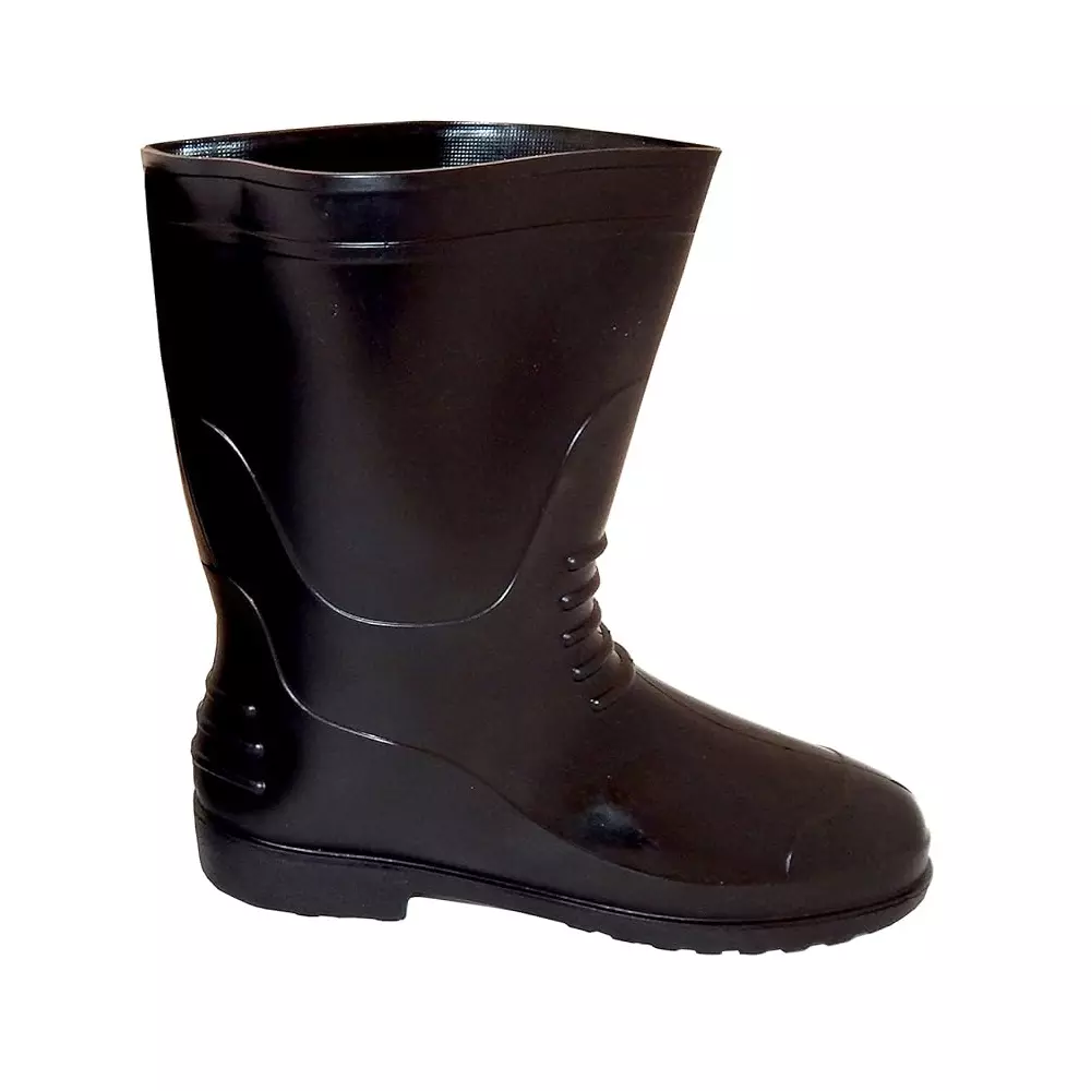WI Safety Gumboots Rubber Slip Resistant Pull-On Black Size UK10, Chota Hathi