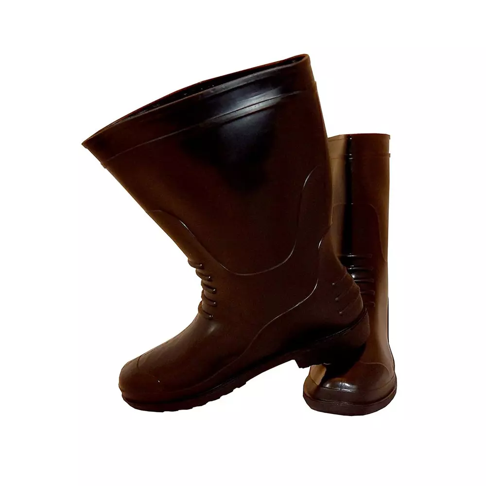WI Safety Gumboots Rubber Slip Resistant Pull-On Black Size UK10, Chota Hathi