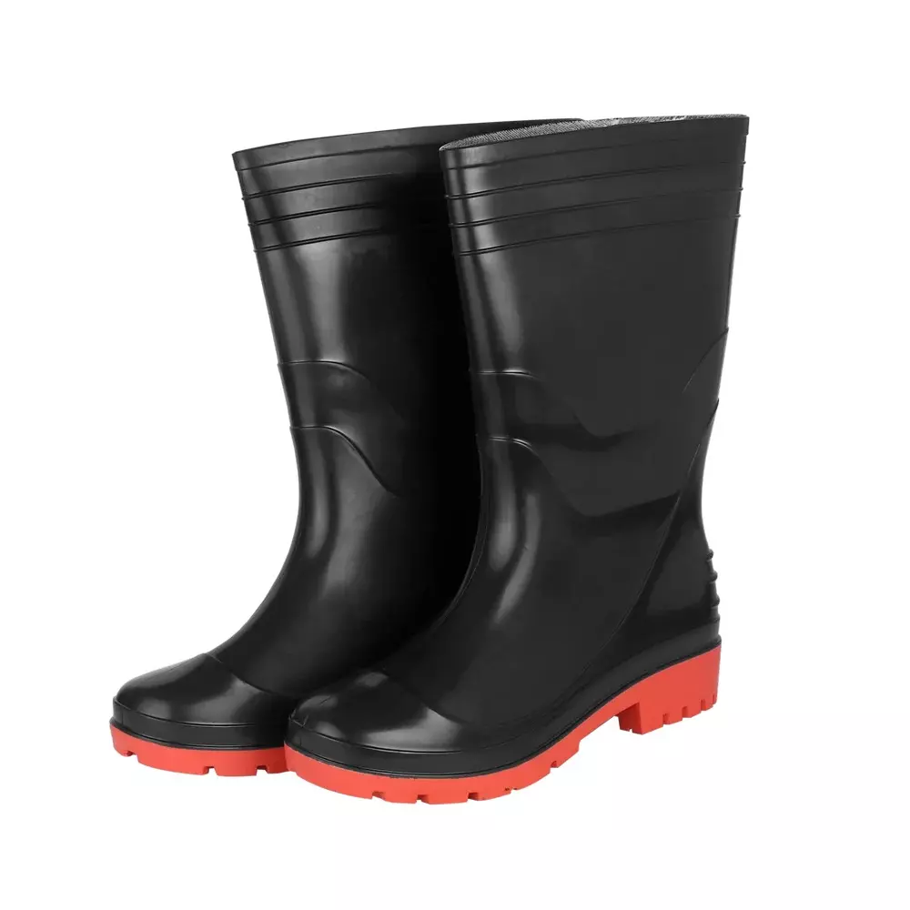 Unistar ALFA Industrial Safety Gumboot PVC Sole Steel Toe 7 UK Size Black & Red