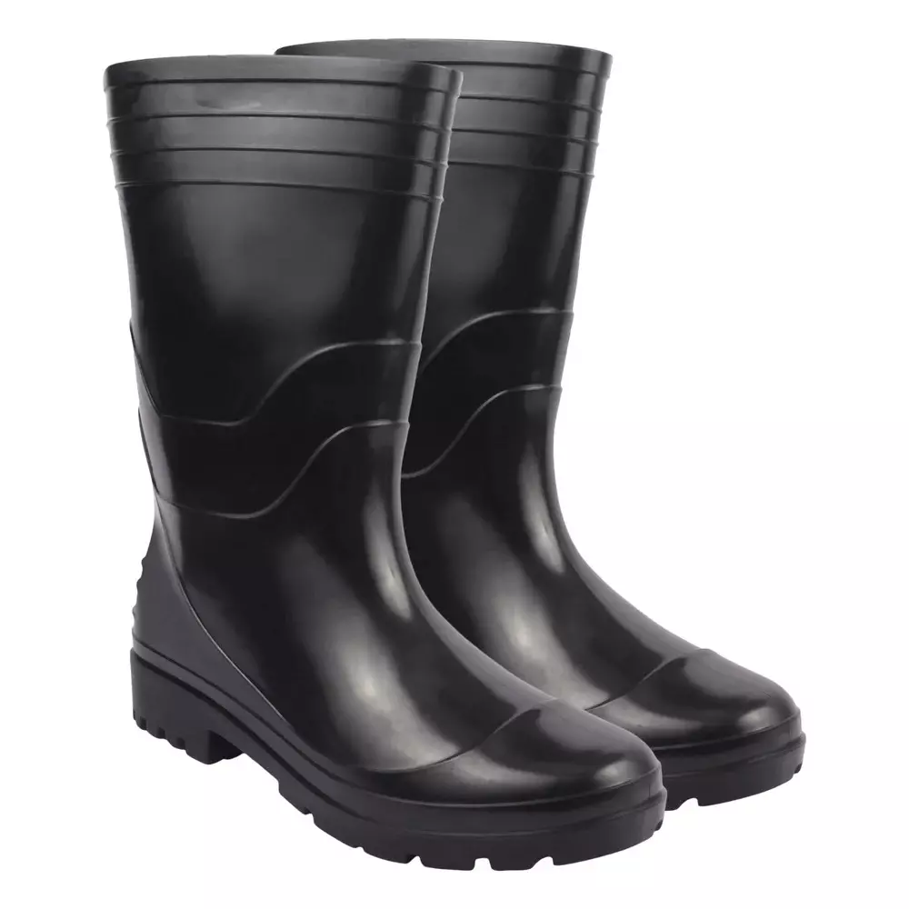 Unistar ALFA Industrial Safety Gumboot PVC Sole Steel Toe Black (Size UK 7 - 10)