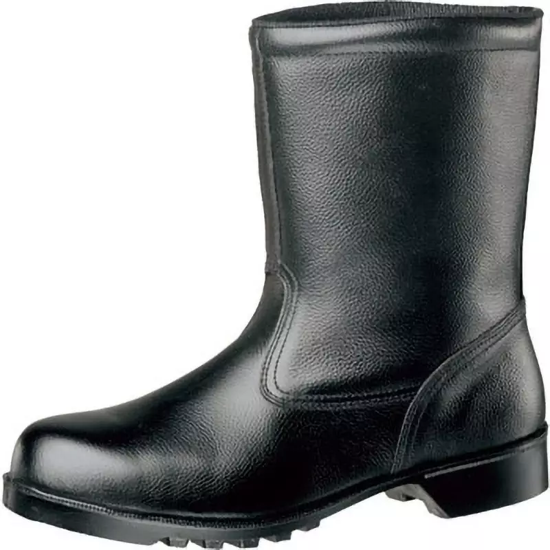 MIDORI Electrostatic Safety Shoes Black UK 5.5 Size Cow Chrome Leather (Soft Embossing) 3E Middle Cut, V2400NS