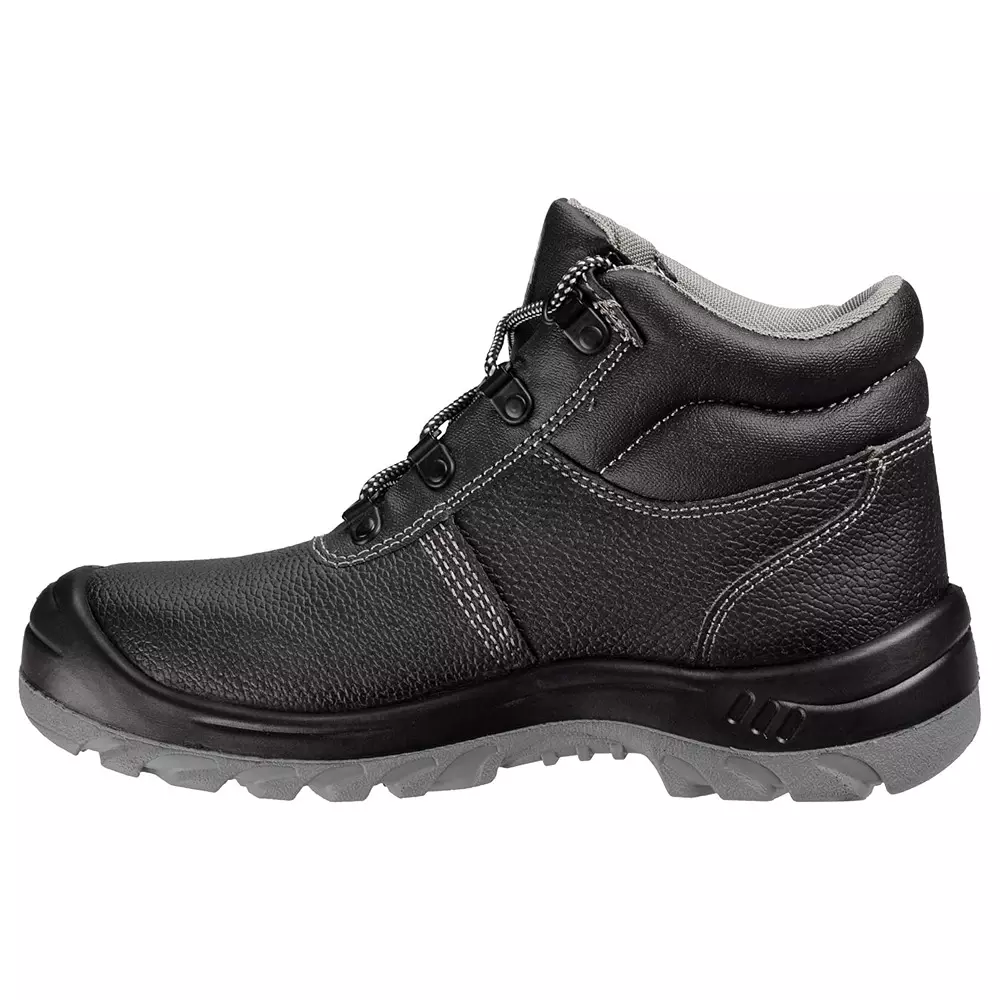 Safety Jogger 200 J Steel Toe Safety Boot High Ankle PU Sole UK 5 Size Black Leather for Industrial Use, BESTBOY S1