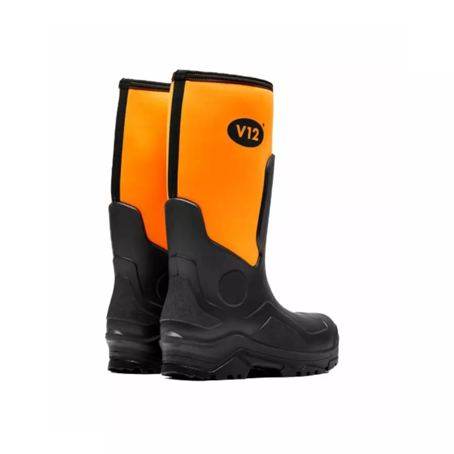 V12 Footwear V2110 Black Orange Steel Toe Capped Unisex Safety Wellingtons UK 12 EU 47, V2110/12