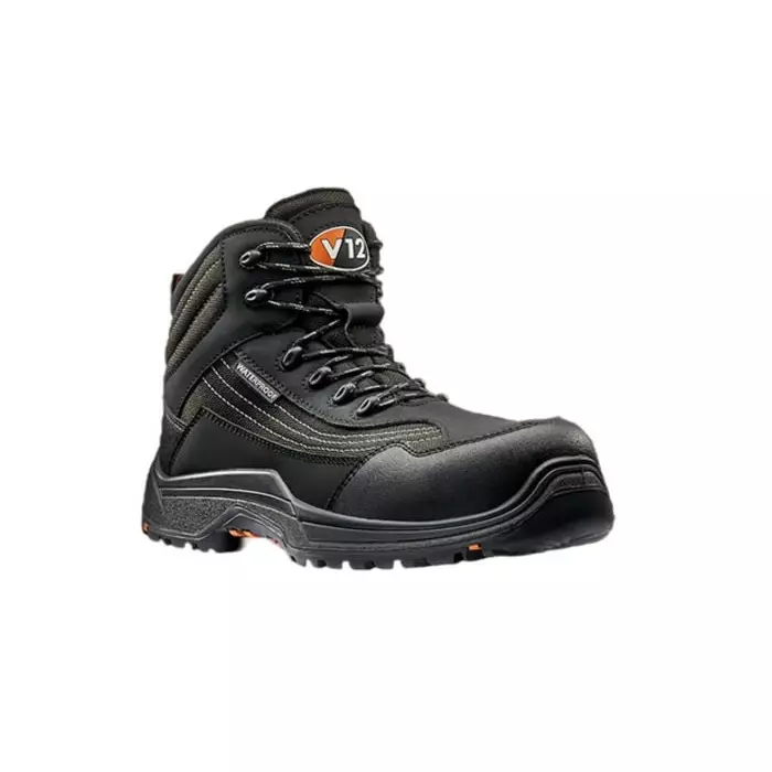 V12 Footwear V1501 Black ESD Safe Composite Toe Capped Mens Safety Boot UK 14 EU 49, V1501.01/14