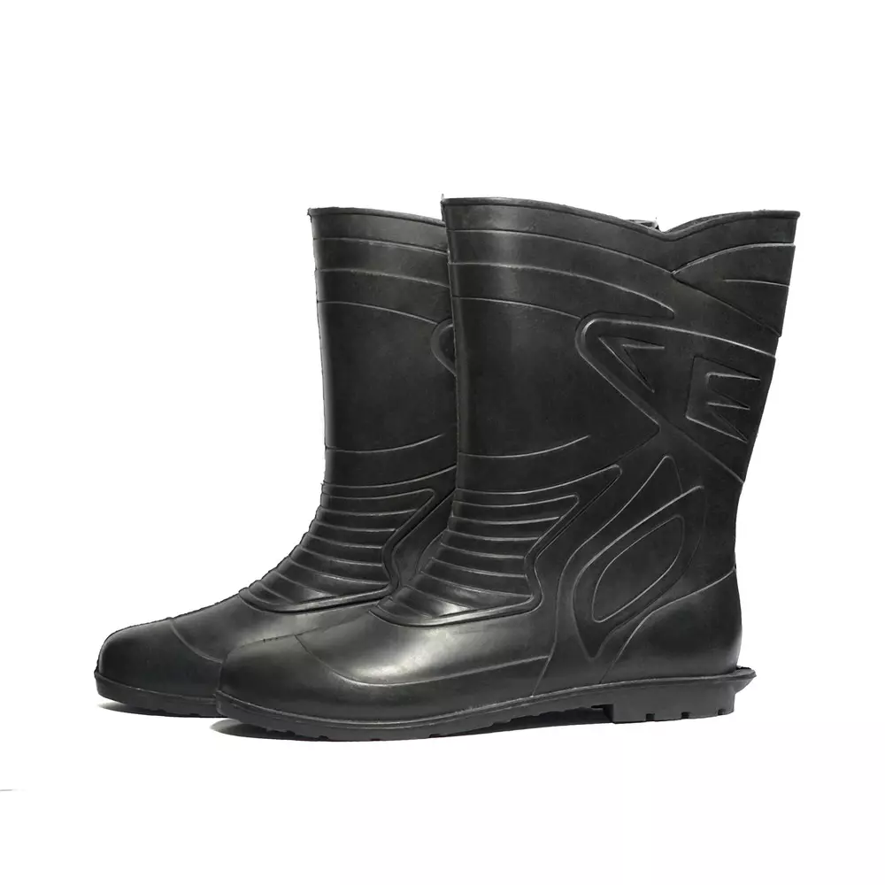 iMTSP PVC Safety Gumboot Without Steel Toe Full Black 30.48 cm (12 inch) Height Size UK7 to UK10