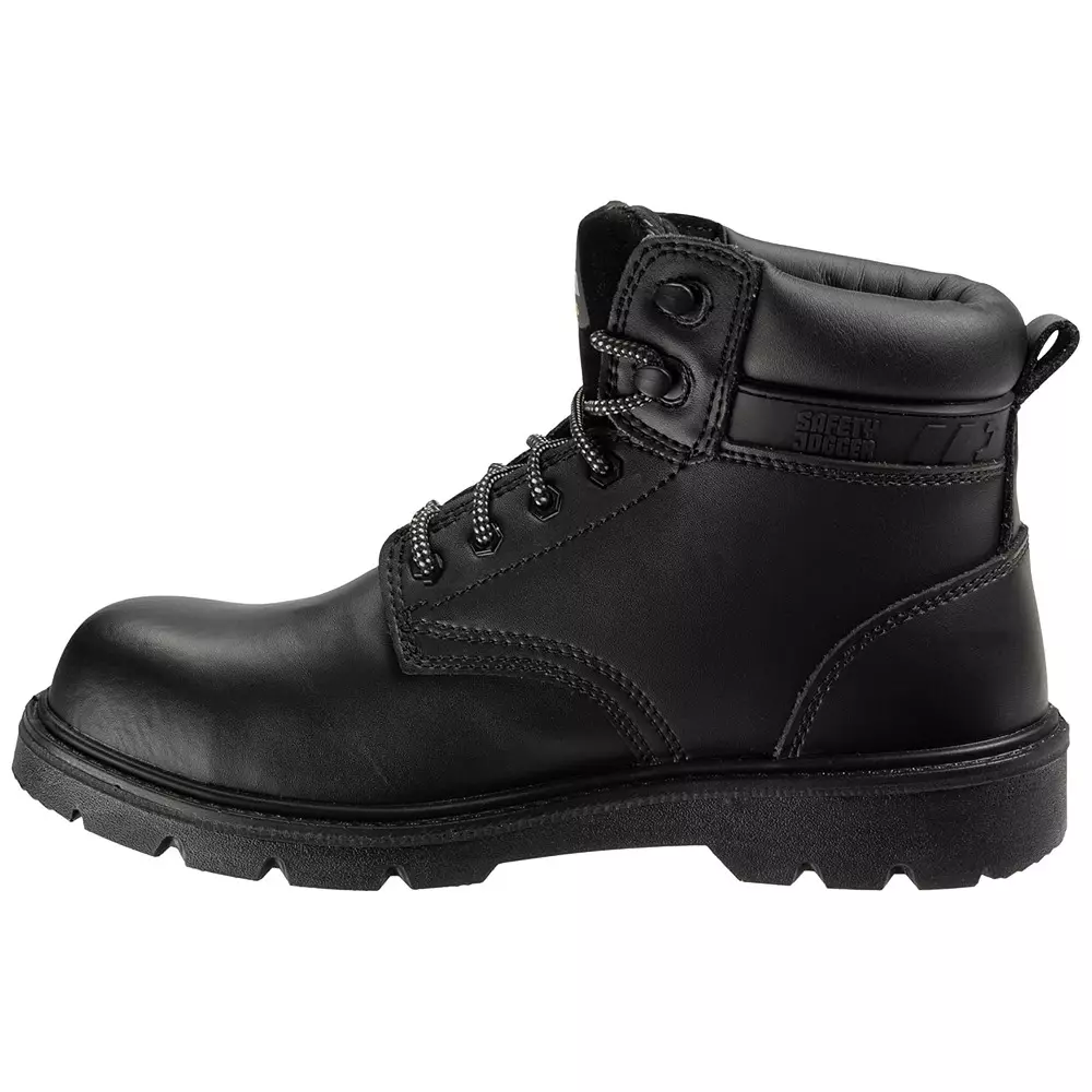 Safety Jogger 200 J Composite Toe Safety Boot High Ankle PU Sole UK 8 Size Black Leather for Industrial Use, NX1100 S3