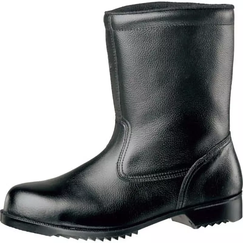 MIDORI Safety Shoes Black UK 4.5 Size Cow Chrome Leather (Soft Embossing) 3E Middle Cut, V2400N-TAIKATSU