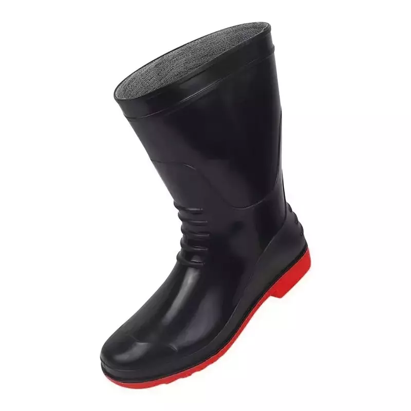 Hillson High Ankle Safety Gum Boots PVC Upper Material Red PVC Sole UK 11 Size for Industrial & Construction Area Use, Breaker-RED