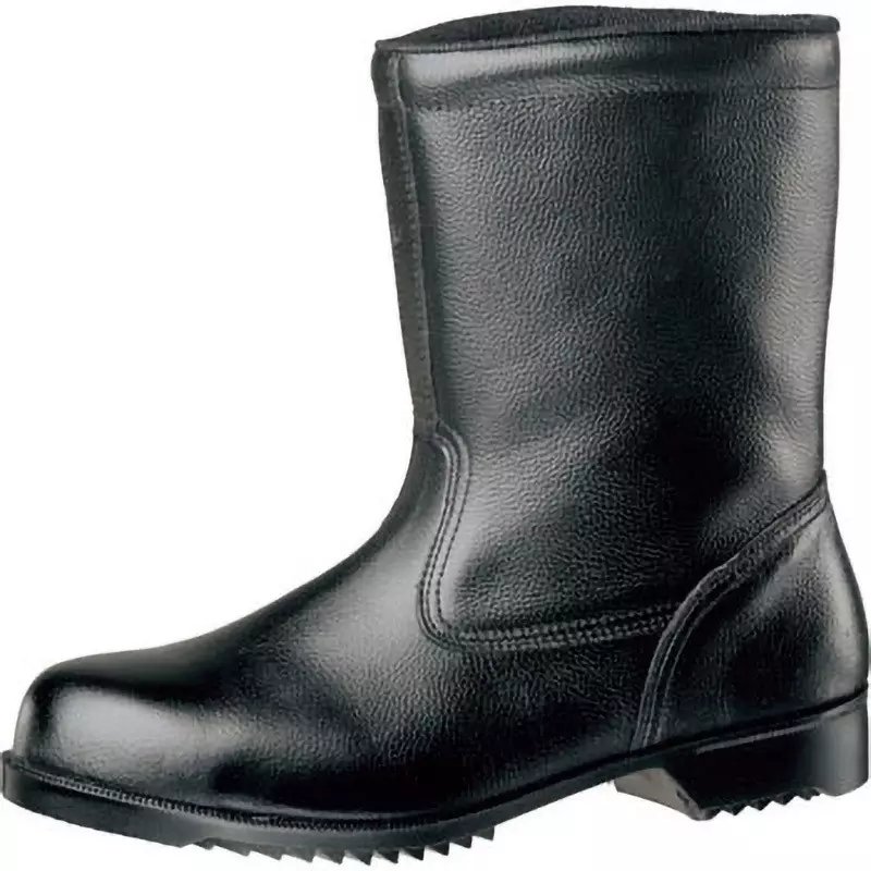 MIDORI Safety Shoes Black UK 6.5 Size Cow Chrome Leather (Soft Embossing) 3E Middle Cut, V2400N-TAIKATSU