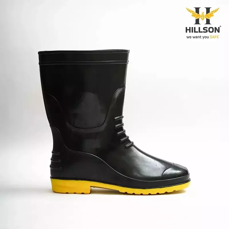 hillson-high-ankle-safety-gum-boots-pvc-upper-material-yellow-pvc-sole-uk-5-size-for-industrial-construction-area-use-breaker-yellow