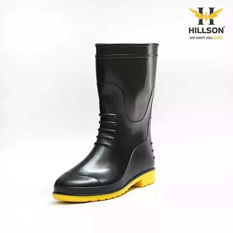 hillson-high-ankle-safety-gum-boots-pvc-upper-material-yellow-pvc-sole-uk-5-size-for-industrial-construction-area-use-breaker-yellow